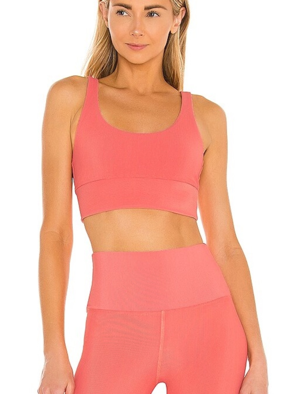 Beach Riot Leah Top & Ayla Leggings in Coral size M